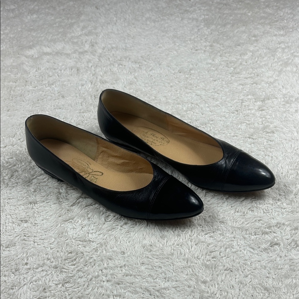 Vintage‎ Johansen black pointed toe mini heel shoes, size 8.5